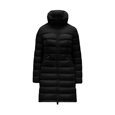 (Women) Moncler Black Mid-Length Stand Collar Long Sleeve Jacket Coat I20931C5090054155999