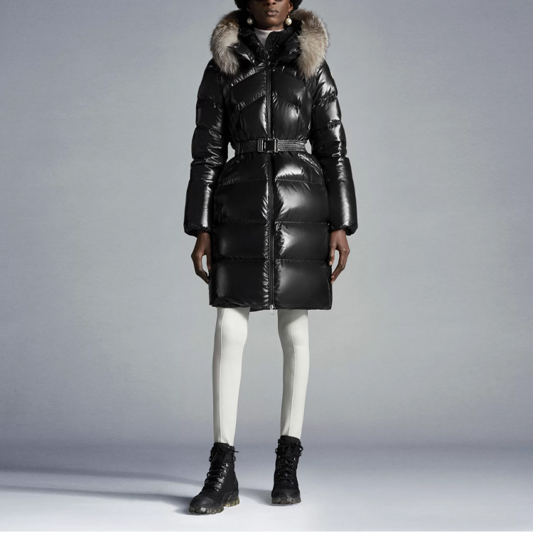 (Women) Moncler Black Shiny Down Jacket with Waist Detail and Hood. G20931C0005168950999 圖 3
