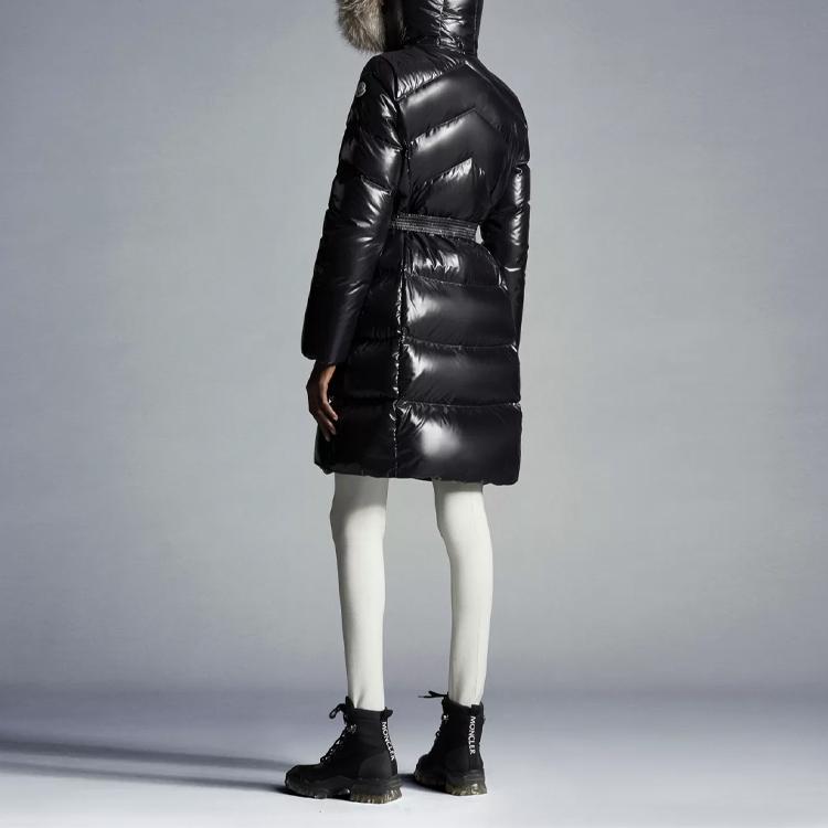 (Women) Moncler Black Shiny Down Jacket with Waist Detail and Hood. G20931C0005168950999 圖 4