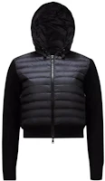 (Women) Moncler Black Solid Color Zip-Up Hooded Jacket J10939B00020M1131999 (Women) Moncler Black Solid Color Zip-Up Hooded Jacket J10939B00020M1131999