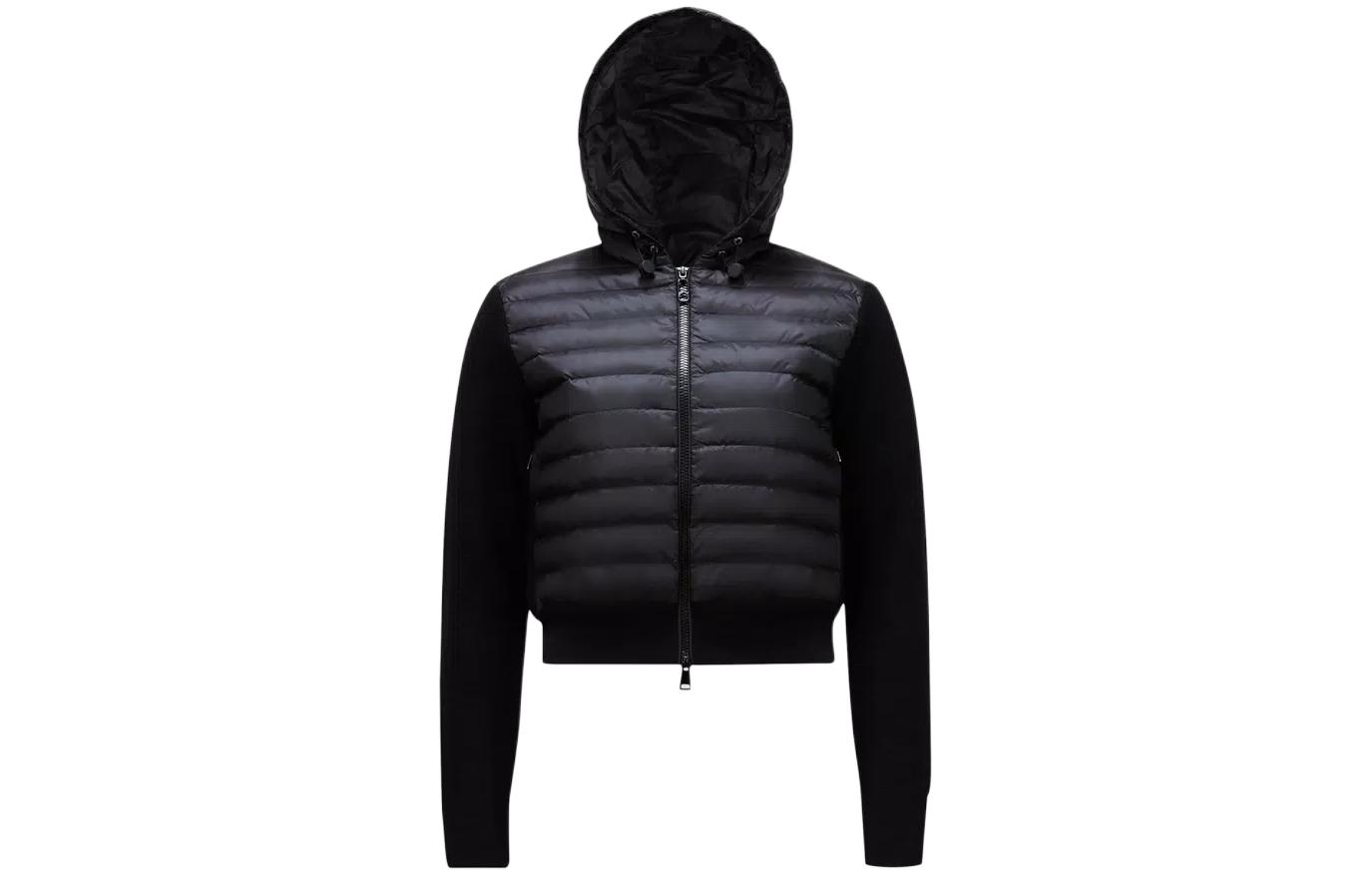 (Women) Moncler Black Solid Color Zip-Up Hooded Jacket J10939B00020M1131999 圖 2