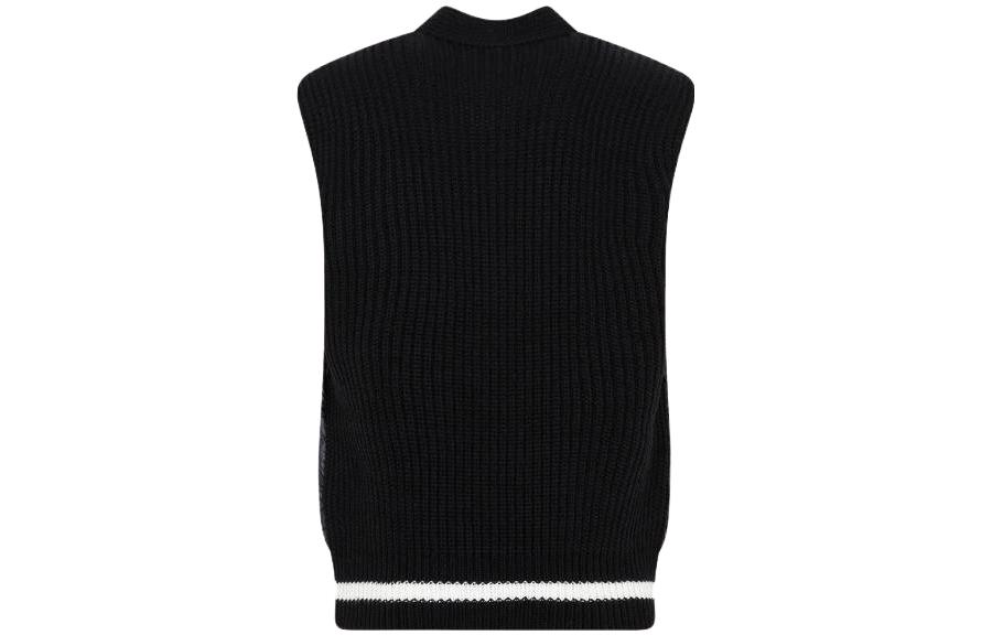 Lookbook (W) Moncler Jaket Rompi Hitam V-Leher Single-Breasted 9I00001M2089P90