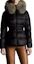 Shop (Women) Moncler Boed FW22 Black Quilted Down Jacket with Fur-Trim Collar H20931A001365396Q999