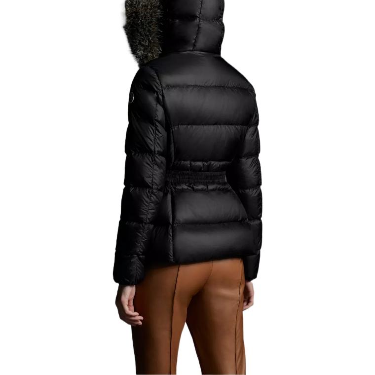 Purchase (Women) Moncler Boed FW22  Black Quilted Down Jacket with Fur-Trim Collar H20931A001365396Q999