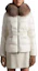 Shop (Women) Moncler Boed FW22 Quilted Down Jacket Ivory White with Fur Trim Waist. H20931A001365396Q034