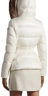 (Women) Moncler Boed FW22 Quilted Down Jacket Ivory White with Fur Trim Waist. H20931A001365396Q034 Purchase (Women) Moncler Boed FW22 Quilted Down Jacket Ivory White with Fur Trim Waist. H20931A001365396Q034