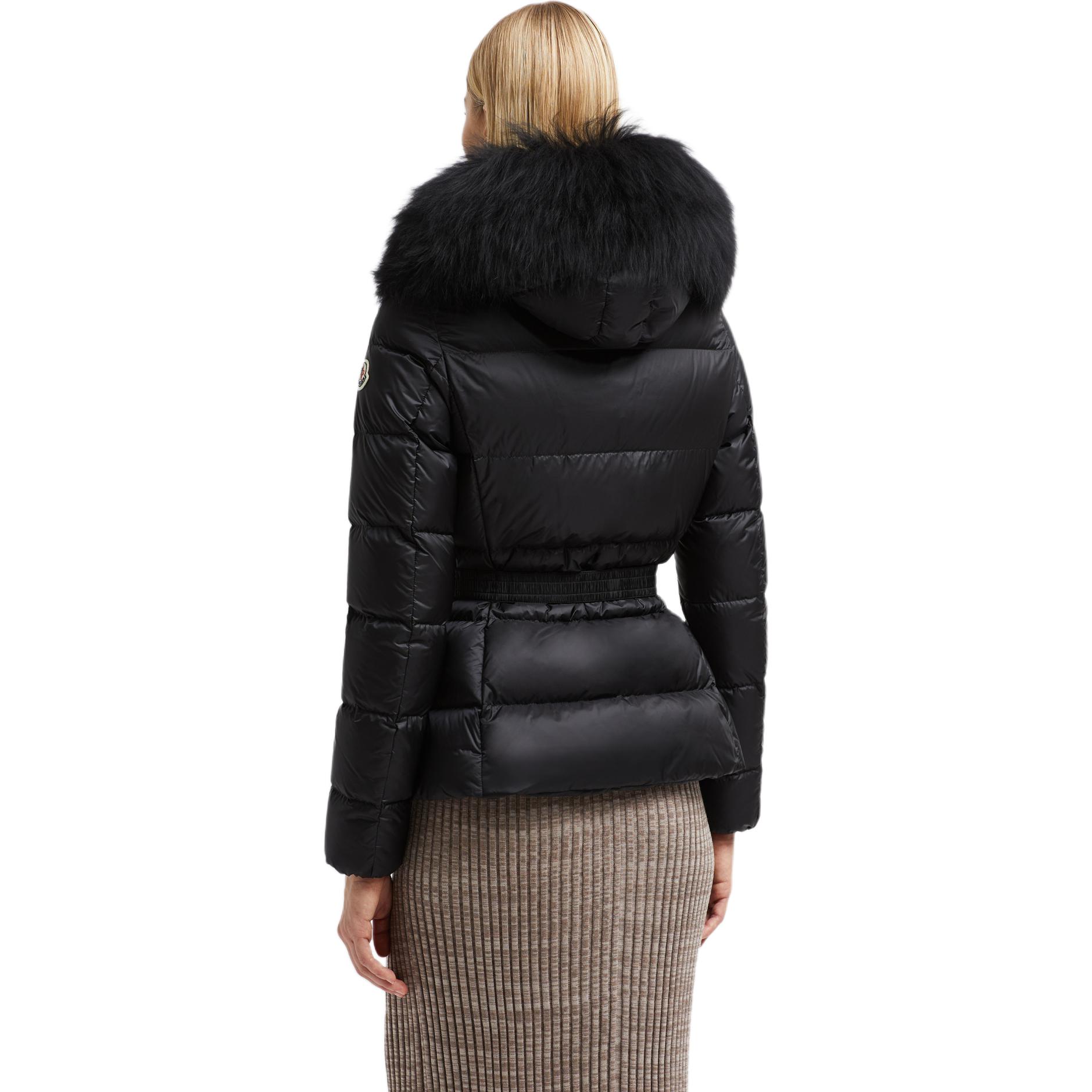 Shop (W) モンクレール ボード FW24 ブラックパファージャケット ウエストタイ・ジッパー付き J20931A00095595FE999