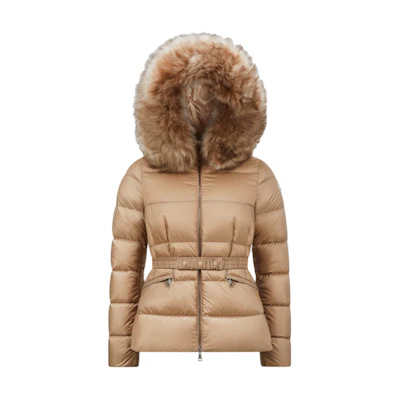 (Women) Moncler Boed FW24 Down Jacket Wool Trim Zip-Up Beige J20931A00095595FE239