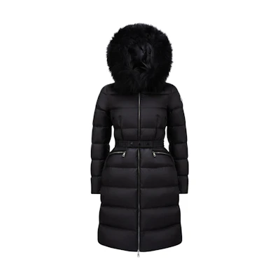 (Women) Moncler Boedic Series FW24 Black Long Down Coat with Trimmed Hood. J20931C00022595FE999
