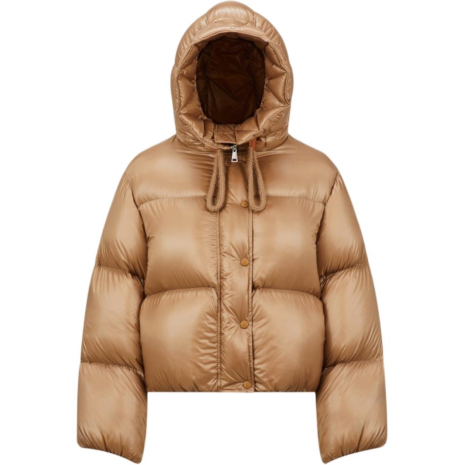 (Women) Moncler Borey Beige Hooded Long Sleeve Down Jacket for Women. J20931A00088595ZZ206