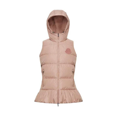(Women) Moncler Brannec Solid Color Hooded Down Skirt Vest Women’s Nude Pink. F20931B51500C0382