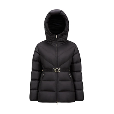 (Women) Moncler Brosse Black Short Down Jacket with Hooded Zip Design. J20931A0010454AQE999