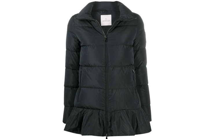 (Women) Moncler Brunec FW21 Ruffle Hem Down Jacket Black F20931B51300C0382999 圖 2
