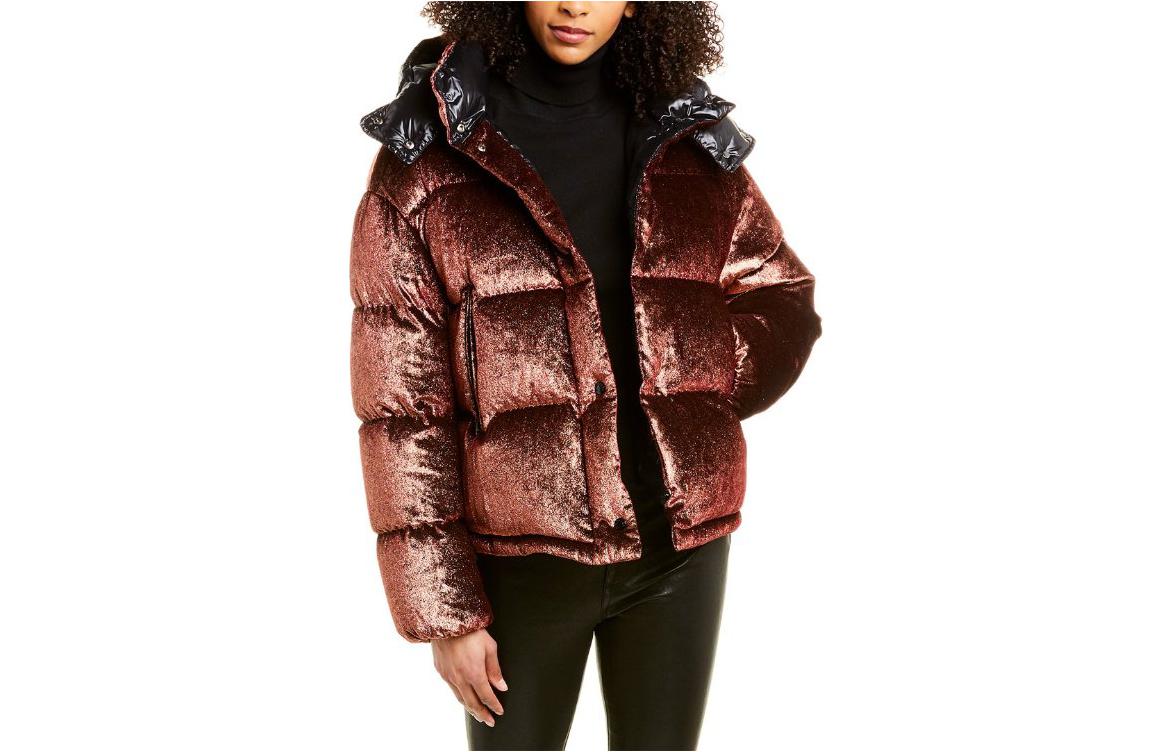 (Women) Moncler Caille Series Shiny Velvet Hooded Down Jacket Women’s Orange Pink. 20934534685C0302250 圖 2