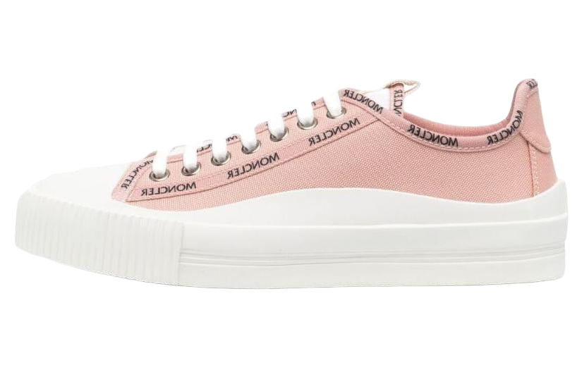 (W) Moncler Canvas Lace-Up Round Toe Low-Top 'Fashion Pink'