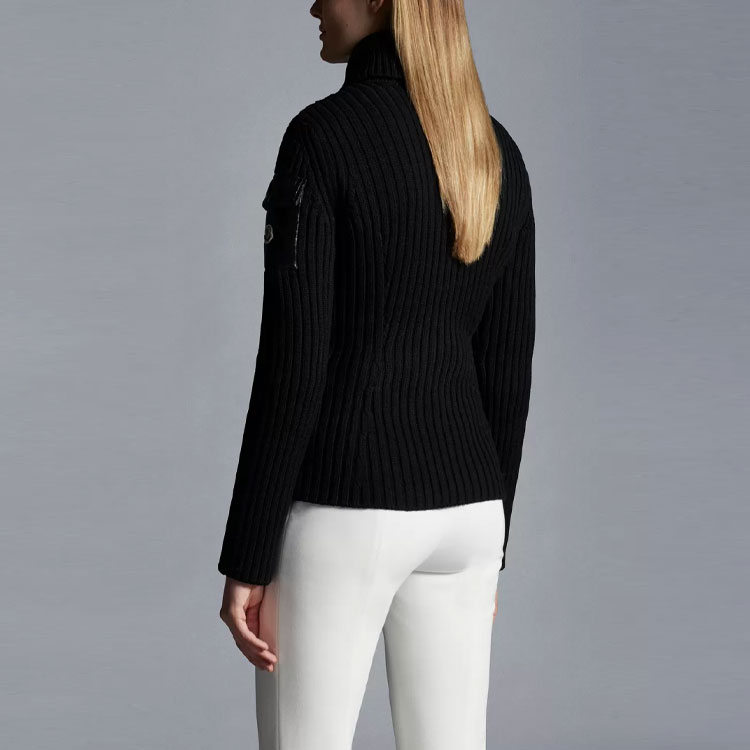 Shop (W) Chaqueta ligera Moncler Cardigan FW21 negra con logo y relleno de plumón. G20939B00018M1131999