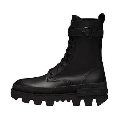 (W) Moncler Carinne 'Black Leather Lace-Up'
