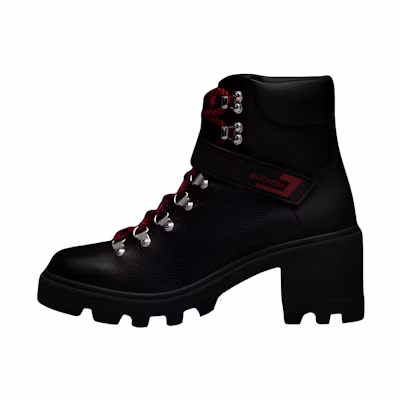 (W) Moncler Carol 'Black Lace-Up Ankle Boot'