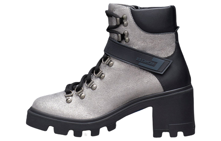 (W) Moncler Carol Leather Lace-up Boot 'Grey'