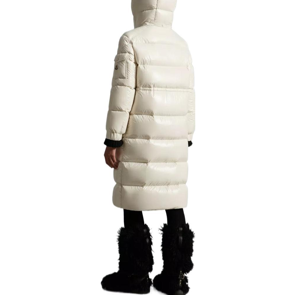 Shop (W) Moncler Cavettaz FW22 白色菱格帶帽羽絨外套冬季大衣 H20931C000455963U034