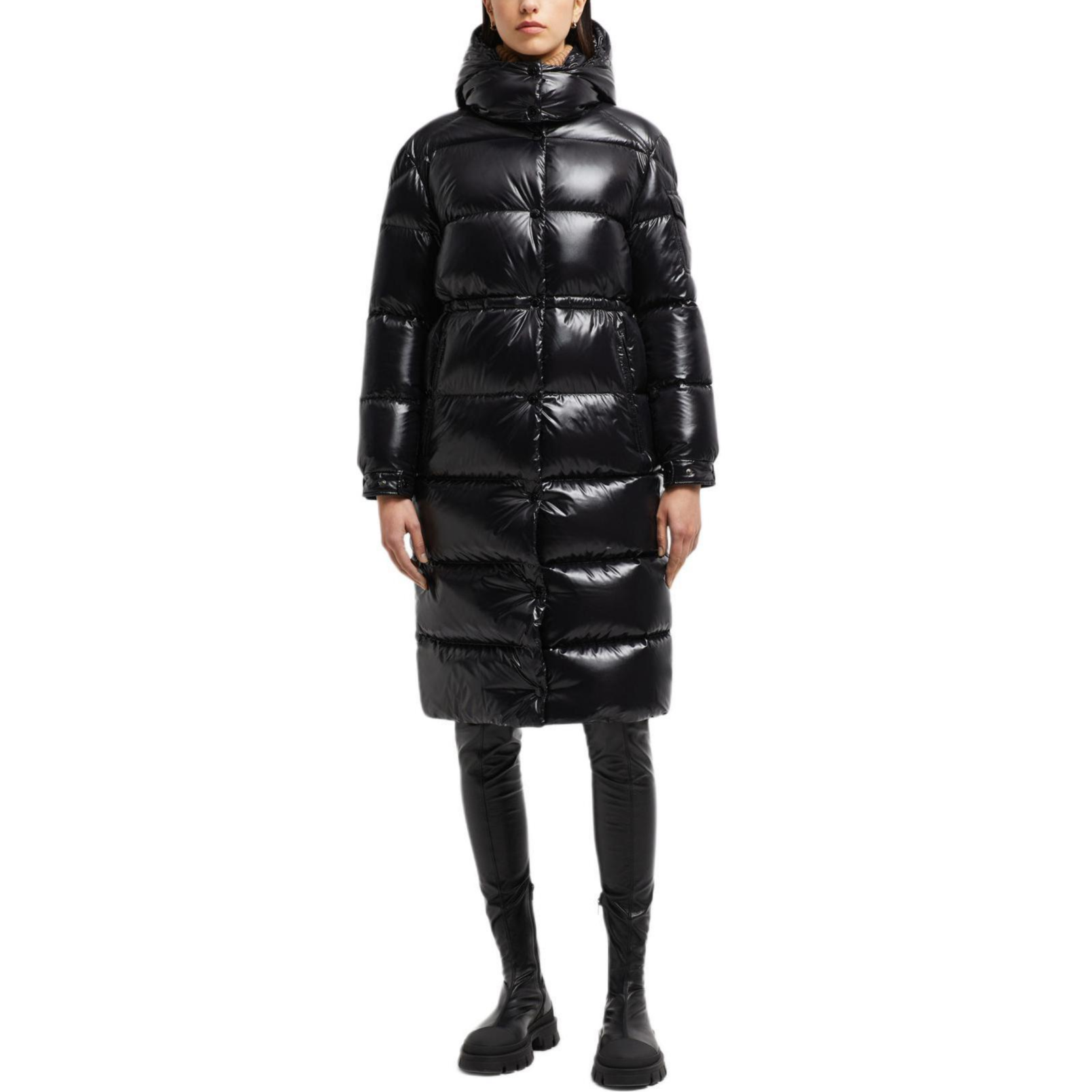 Lookbook (W) Moncler Cavettaz FW24 黑色連帽長版羽絨外套 J20931C0003668950999