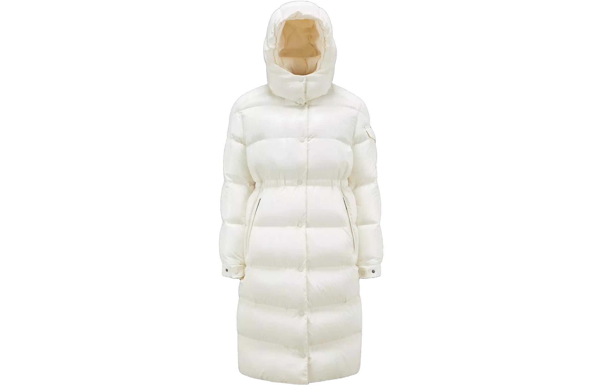 (Women) Moncler Cavettaz Long White Down Puffer Jacket for Women - Windproof Design I20931C0002968950034