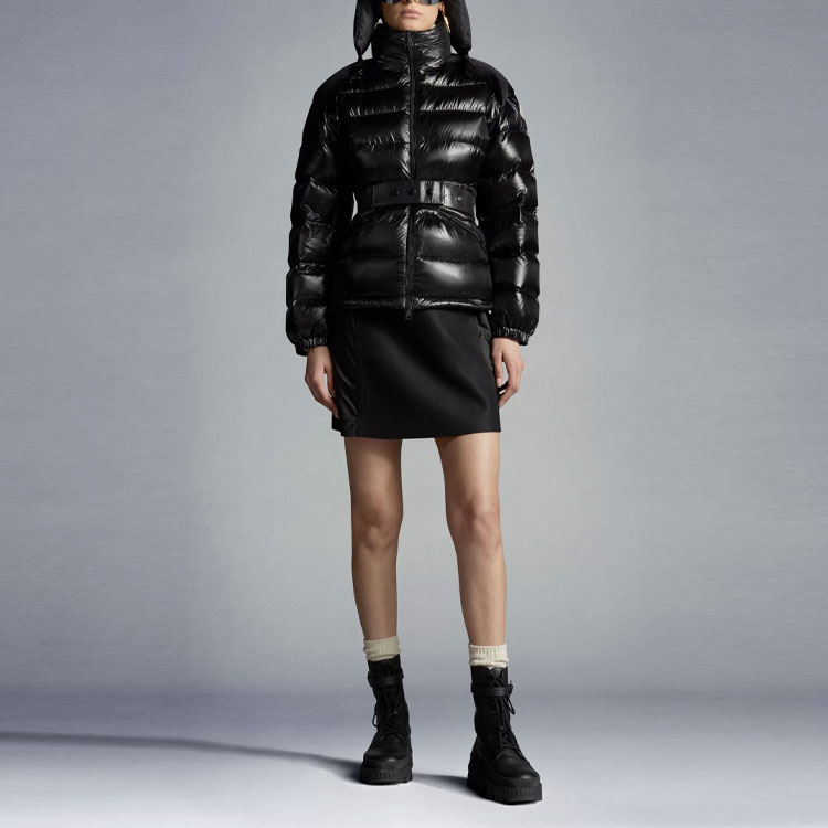 (Women) Moncler Celepine Black Down Jacket with Velvet Trim & Logo Belt. G20931A0005654AN2999 圖 4