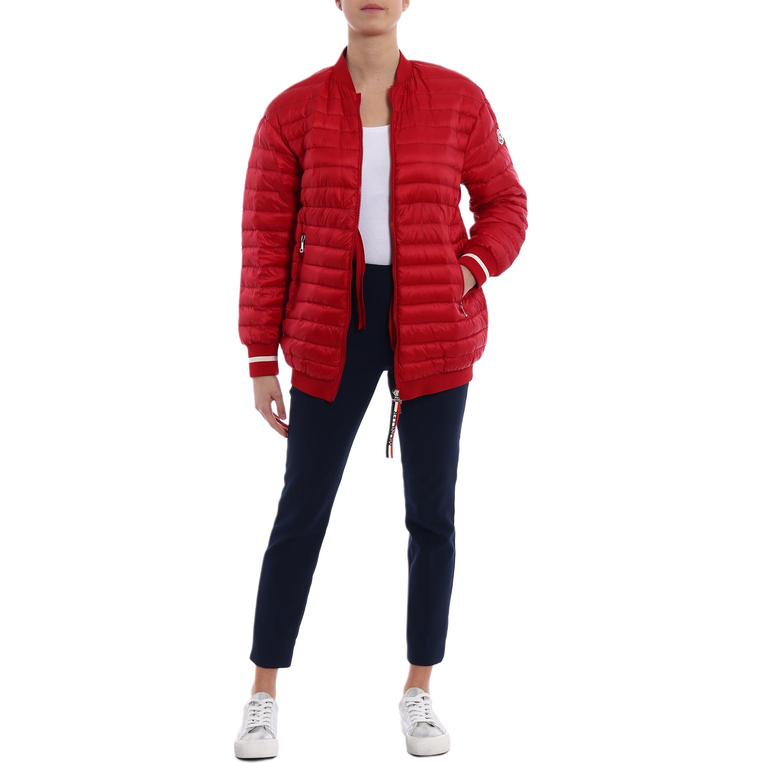 (Women) Moncler Charoite  Light Down Baseball Jacket Red Medium-Length Style D1093463369953048 圖 4