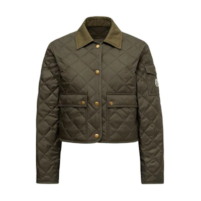 (Women) Moncler Chitre Quilted Long Sleeve Shirt Jacket Olive Green K10931A00099788PZ826