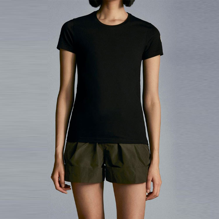 Shop (W) Moncler 圓領短袖T恤 女款 黑色 SS21. 8C73200V8058999