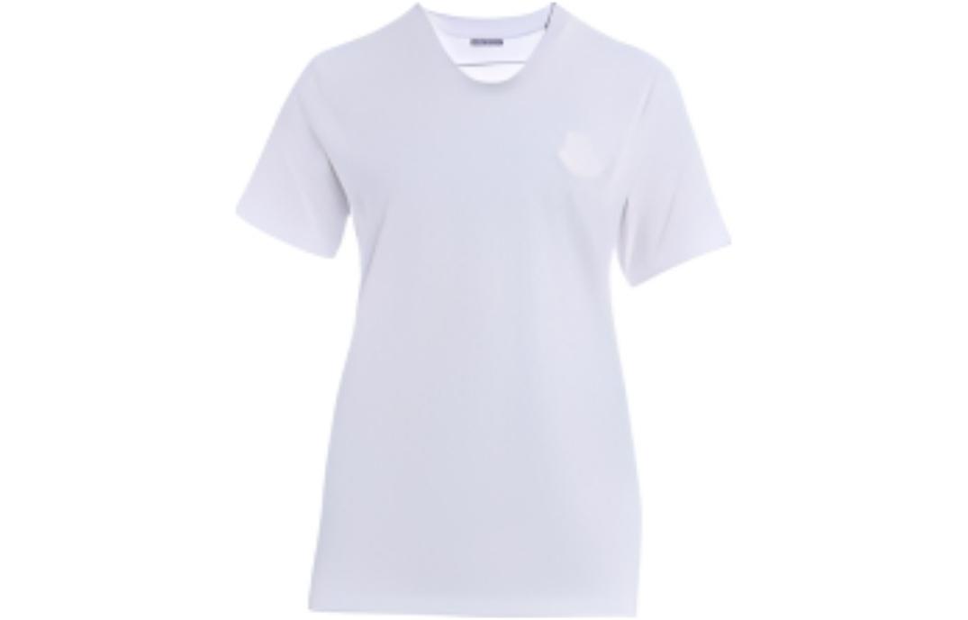 Order (W) Moncler Kemeja-T Lengan Pendek Logo Patch Warna Solid. 8C75900V8161033