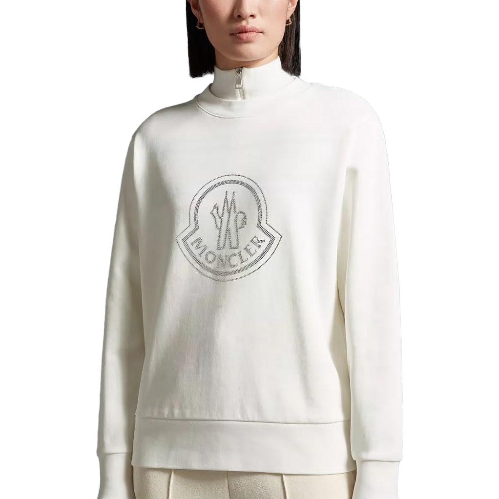 Details for (W) Moncler Crystal Rhinestone Crewneck Sweatshirt Wanita - Putih I20938G00053899TR033