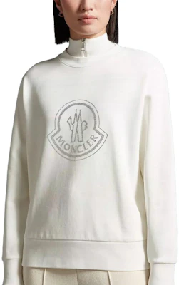 (W) Moncler Crystal Rhinestone Crewneck Sweatshirt Wanita - Putih I20938G00053899TR033 Details for (W) Moncler Crystal Rhinestone Crewneck Sweatshirt Wanita - Putih I20938G00053899TR033