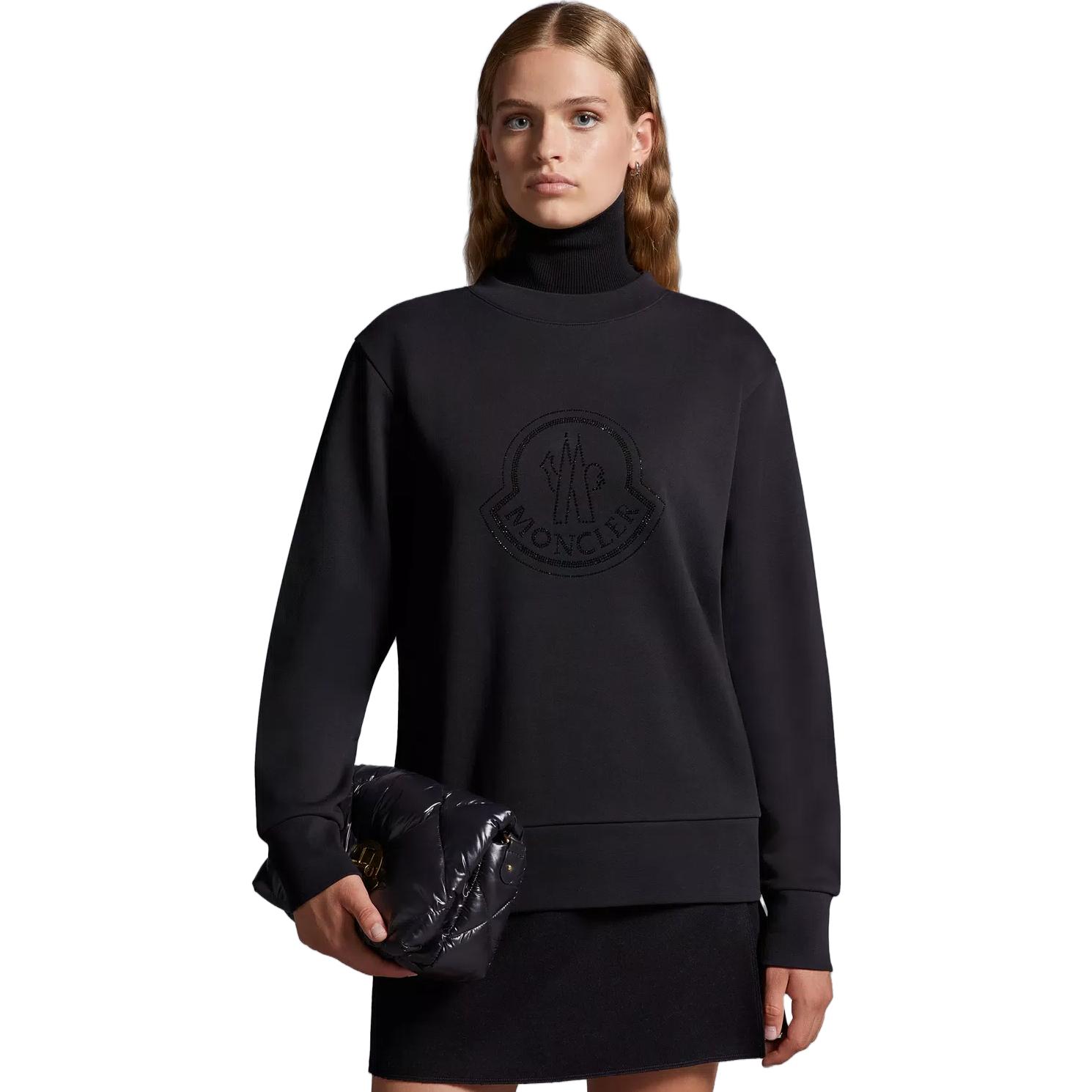 Shop (W) Moncler Crystal Rhinestone Baju Sejuk Longgar Hitam. I20938G00053899TR999