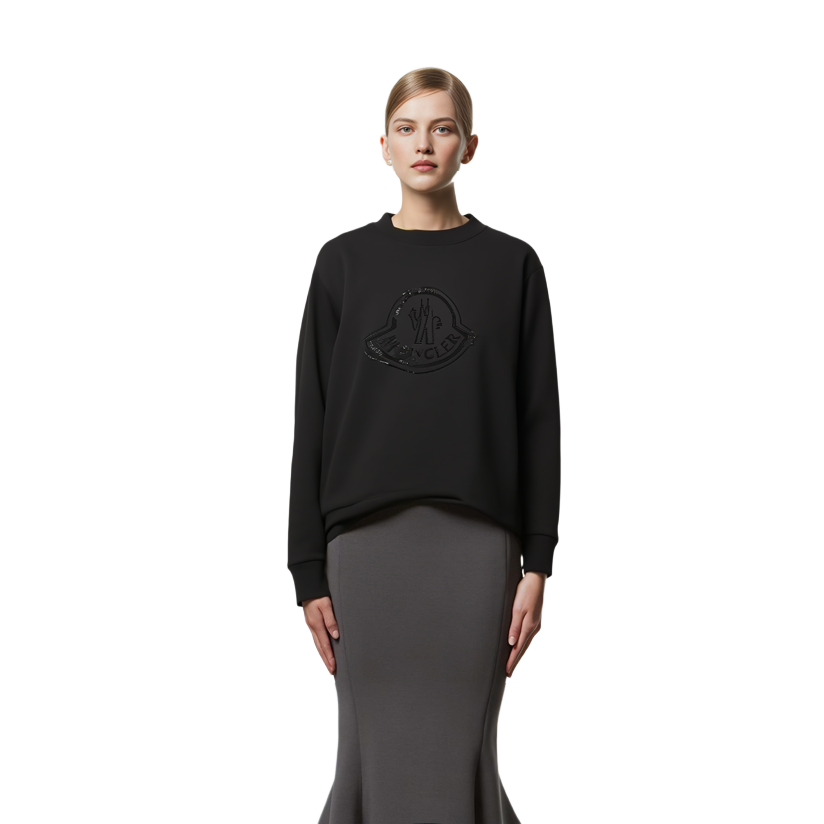 Details for (W) Moncler Crystal Rhinestone Baju Sejuk Longgar Hitam. I20938G00053899TR999