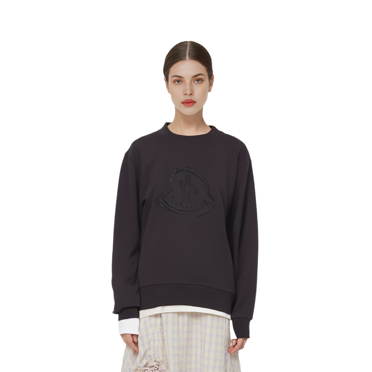 Sizing (W) Moncler Crystal Rhinestone Baju Sejuk Longgar Hitam. I20938G00053899TR999