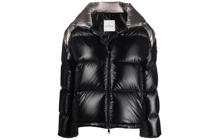 Order (W) Moncler Cuscute FW21 Jaket Hitam Puffer Tanpa Kerah - Desain Musim Ski G20931A0010968950999