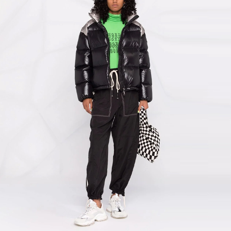 Shop (W) Moncler Cuscute FW21 Jaket Hitam Puffer Tanpa Kerah - Desain Musim Ski G20931A0010968950999