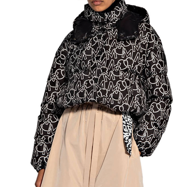 Purchase (W) Moncler DAOS 黑色尼龍徽標羽絨外套 0931A5710054AQP990