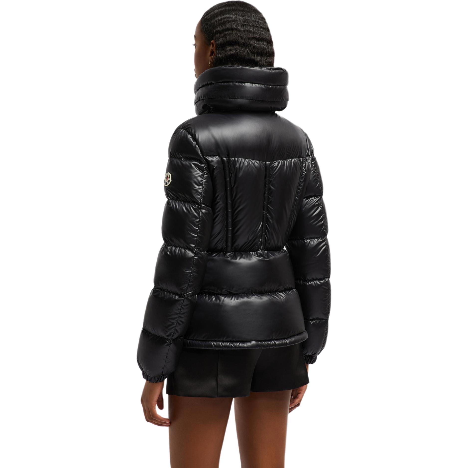 Shop (Women) Moncler Douro FW24  Slim Fit Lightweight Down Jacket with Hidden Hood - Black J20931A00069595ZZ999