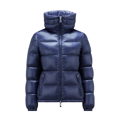 (Women) Moncler Douro Solid High-Neck Zipper Jacket Blue. I20931A00043595ZZ754