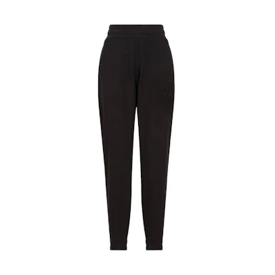 (Women) Moncler Embossed Logo Black Mid-Waist Knit Trackpants. J10938H00005809KR999
