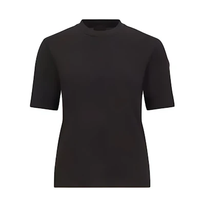 (Women) Moncler Embossed Logo Crewneck T-Shirt Short Sleeve Black. J10938C0000289A17999