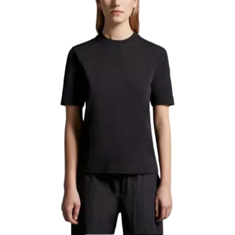 Lookbook (W) 몽클레어 엠보싱 로고 반팔 크루넥 티셔츠 블랙. J10938C0000289A17999