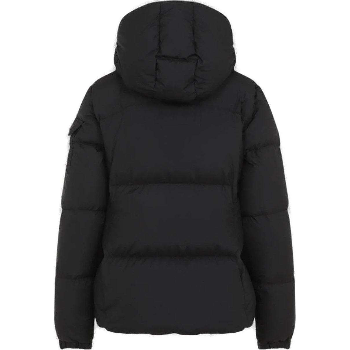 Lookbook (Women) Moncler Fourmines  Black Puffer Jacket with Hoodie and Zipper. J20931A0016054A81999