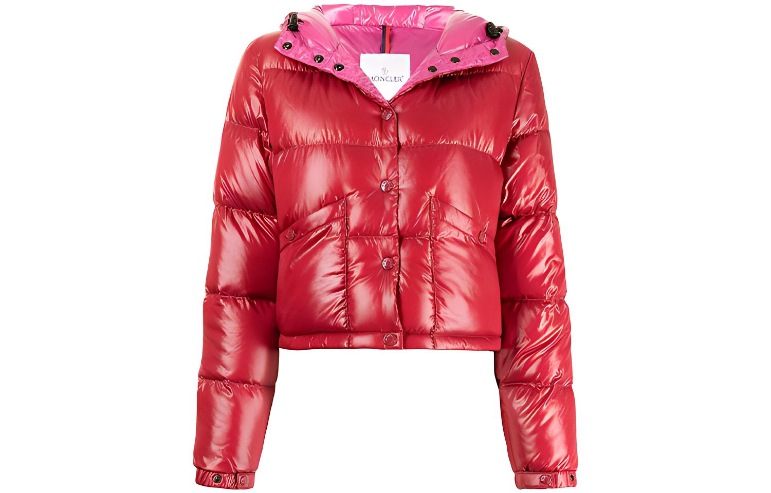 (Women) Moncler FW21 Bardanette Red Down Puffer Logo Hooded Jacket Winter Style 1A0005868950438