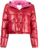 (Women) Moncler FW21 Bardanette Red Down Puffer Logo Hooded Jacket Winter Style 1A0005868950438 (Women) Moncler FW21 Bardanette Red Down Puffer Logo Hooded Jacket Winter Style 1A0005868950438