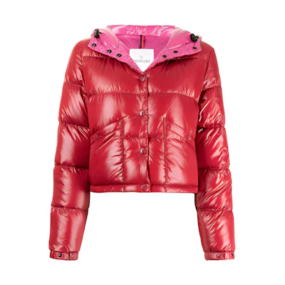 (Women) Moncler FW21 Bardanette Red Down Puffer Logo Hooded Jacket Winter Style 1A0005868950438