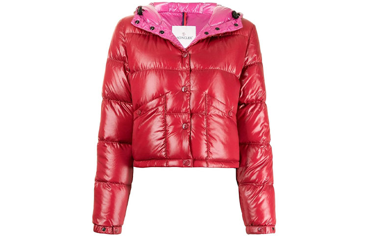 (Women) Moncler FW21 Bardanette Red Down Puffer Logo Hooded Jacket Winter Style 1A0005868950438 圖 2