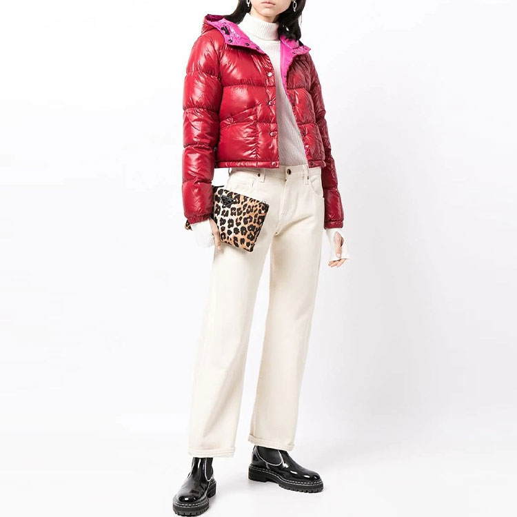 (Women) Moncler FW21 Bardanette Red Down Puffer Logo Hooded Jacket Winter Style 1A0005868950438 圖 3